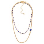 Wholesale layered Chain Link Necklace Square Chain Glass Crystal Stations L Exte