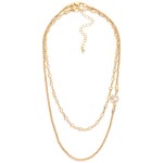 Wholesale layered Chain Link Necklace Square Chain Glass Crystal Stations L Exte