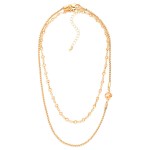 Wholesale layered Chain Link Necklace Square Chain Glass Crystal Stations L Exte