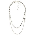Wholesale layered Chain Link Necklace Square Chain Glass Crystal Stations L Exte