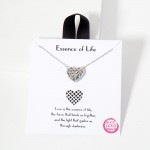 Wholesale dainty Chain Link Necklace Metal Puffy Woven Heart Pendant L Extender