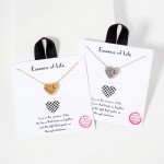 Wholesale dainty Chain Link Necklace Metal Puffy Woven Heart Pendant L Extender