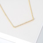 Wholesale dainty Chain Link Necklace Cubic Zirconia Bar Pendant L Extender L Hyp