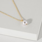 Wholesale dainty Chain Link Necklace Pearl Pendant L Extender L Hypoallergenic B