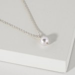 Wholesale dainty Chain Link Necklace Pearl Pendant L Extender L Hypoallergenic B