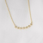 Wholesale dainty Chain Link Necklace Cubic Zirconia Stars Pendant L Extender L H