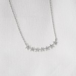 Wholesale dainty Chain Link Necklace Cubic Zirconia Stars Pendant L Extender L H
