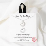 Wholesale dainty Chain Link Necklace Cubic Zirconia Moon Stars Pendant L Extende