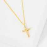 Wholesale dainty Chain Link Necklace Cubic Zirconia Cross Pendant L Extender L H