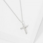 Wholesale dainty Chain Link Necklace Cubic Zirconia Cross Pendant L Extender L H