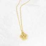 Wholesale dainty Chain Link Necklace Metal Paw Print Pendant L Extender L Hypoal