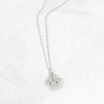 Wholesale dainty Chain Link Necklace Metal Paw Print Pendant L Extender L Hypoal