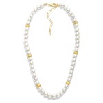 Pearl & Metal Tone Bead Beaded Necklace 

- Approximately 16" L
- Extender 3" L