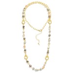 Wholesale chain Link Necklace Pearl Faceted Glass Crystal Stations L Extender L