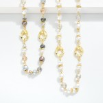Wholesale chain Link Necklace Pearl Faceted Glass Crystal Stations L Extender L