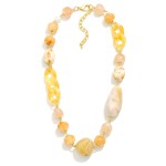 Wholesale chunky Stone Beaded Necklace Acetate Chain Link Detail L Extender L