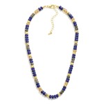 Wholesale semi Precious Stone Beaded Necklace Metal Accents L Extender L