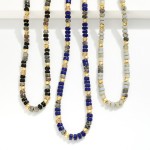 Wholesale semi Precious Stone Beaded Necklace Metal Accents L Extender L