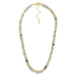 Wholesale semi Precious Stone Beaded Necklace Metal Accents L Extender L