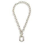 Wholesale chunky Metal Chain Link Necklace Toggle Clasp Oval Pendant L