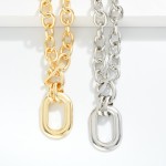 Wholesale chunky Metal Chain Link Necklace Toggle Clasp Oval Pendant L