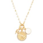 Wholesale chain Link Metal Necklace Coin Charms Faceted Beads L Extender L