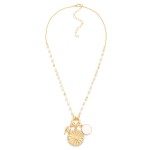Wholesale chain Link Metal Necklace Coin Charms Faceted Beads L Extender L