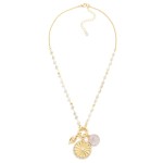 Wholesale chain Link Metal Necklace Coin Charms Faceted Beads L Extender L
