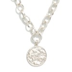 Wholesale chain Link Necklace Metal Coin Pendant L