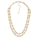 Wholesale gold Rope Knot Chain Link Necklace Metal Rings L