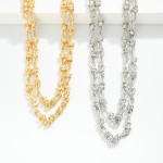 Wholesale gold Rope Knot Chain Link Necklace Metal Rings L