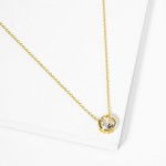 Dainty Chain Link Necklace Featuring Cubic Zirconia Pendant 

- Gold Dipped 
- Approximately 15.5" L
- Extender 2" L
