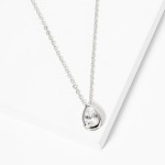 Dainty Chain Link Necklace Featuring Cubic Zirconia Teardrop Pendant 

- Gold Dipped
- Approximately 15.5" L
- Extender 2" L
