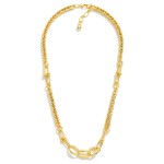 Wholesale box Chain Link Necklace Twisted U Link Accents Gold Dipped L Extender