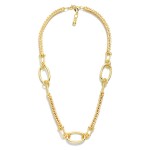 Wholesale franco Chain Link Necklace U Links Ovals Links Gold Dipped Extender L