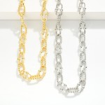 Wholesale chain Link Necklace Twisted Link Detail Gold Dipped L Extender L