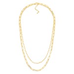 Wholesale layered Paperclip Chain Link Necklace Gold Dipped L Extender L