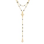 Wholesale layered Chain Link Y Necklace Painted Metal Link Stations Clover Detai