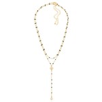 Wholesale layered Chain Link Y Necklace Painted Metal Link Stations Clover Detai