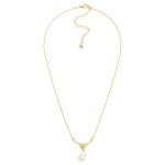 Wholesale chain Link Necklace Knotted Metal Pearl Pendant
