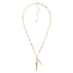 Wholesale paperclip Chain Link Necklace Fish Pendants L Extender L