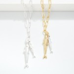 Wholesale paperclip Chain Link Necklace Fish Pendants L Extender L