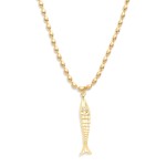 Wholesale brushed Metal Ball Chain Necklace Fish Pendant L