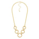 Wholesale chain Link Necklace Linked Textured Metal Hoops L Extender L