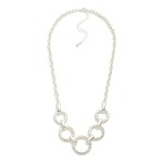 Wholesale chain Link Necklace Linked Textured Metal Hoops L Extender L
