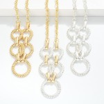 Wholesale chain Link Necklace Linked Textured Metal Hoops L Extender L