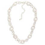 Wholesale chain Link Necklace Linked Textured Metal Oval L Extender L