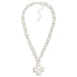 Wholesale chain Link Necklace Twisted Metal Links Plus Cross Pendant L Extender