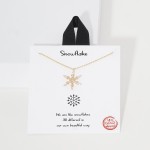 Wholesale dainty Chain Link Necklace Cubic Zirconia Snowflake Pendant L Extender