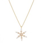 Wholesale dainty Chain Link Necklace Cubic Zirconia Snowflake Pendant L Extender